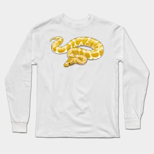 Burmese python snake cartoon illustration Long Sleeve T-Shirt